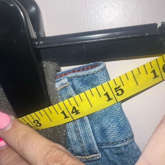 Eddie Bauer Denim Skirt Blue A-Line Button Front Light Wash Midi - Picture 5 of 6